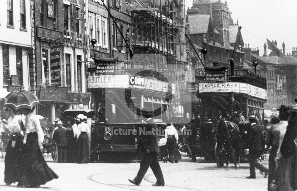 Long Row East, Nottingham, c 1890s