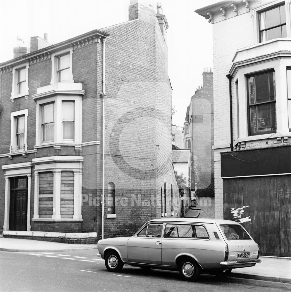 Entrance to Auburn Terrace, Goldsmith Street, Nottingham, c 1969