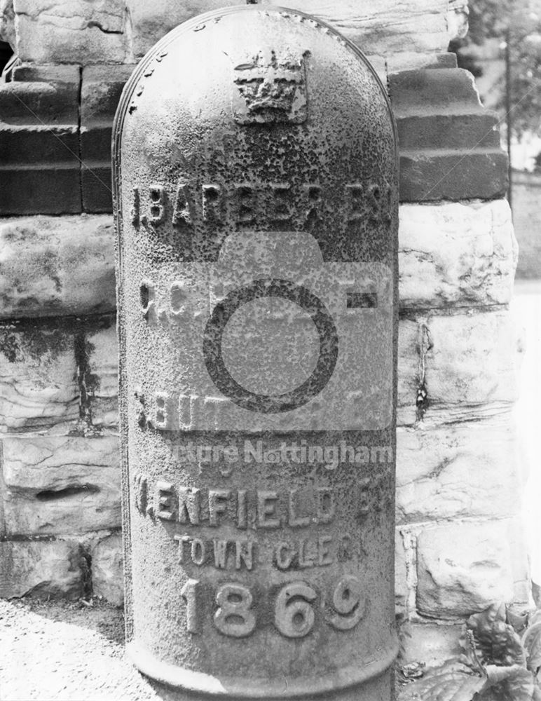 Boundary Marker on Redcliffe Road, Mapperley, Nottingham, 1976