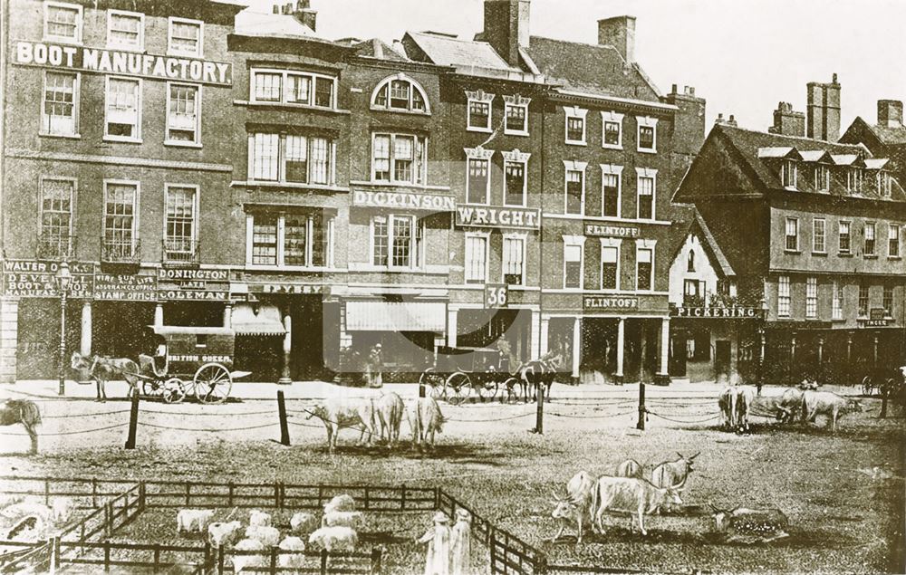 Long Row Central, Nottingham, c 1860