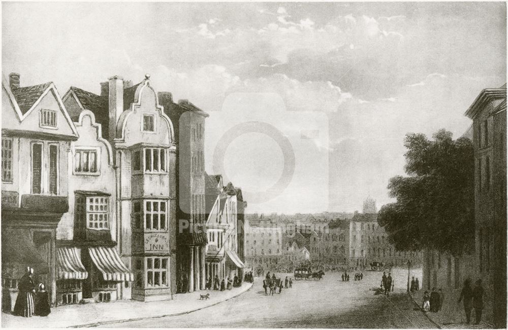 Long Row West, Nottingham, c 1845