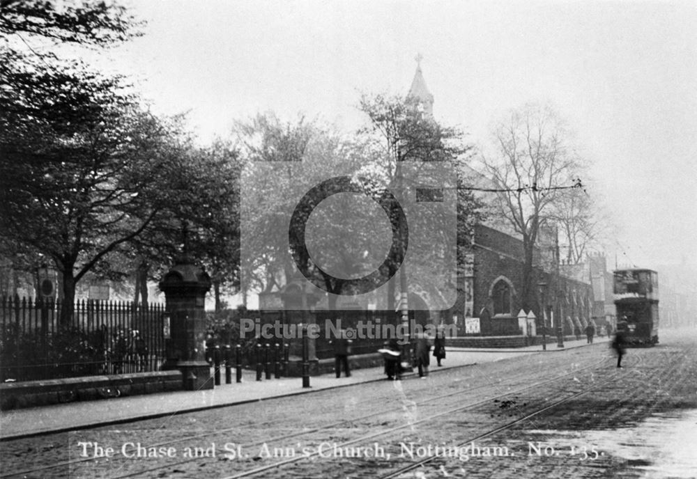 St Ann's Church and Robin Hood Chase, St Ann's, Nottingham, c 1910