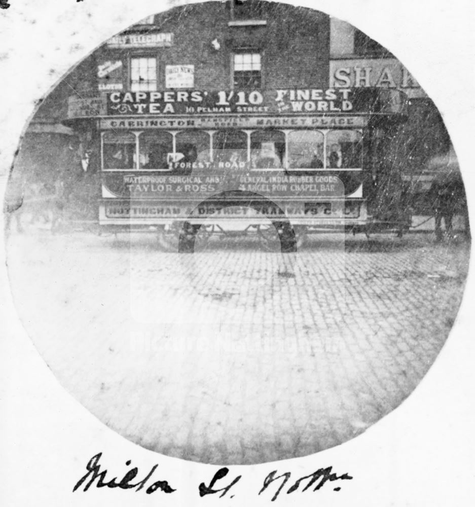 Horse Tram on Milton Street, Nottingham, 1888