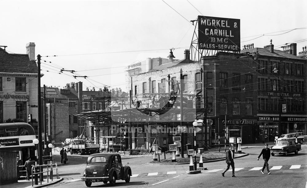 Construction of Buildings on Derby Road, Nottingham, c 1960s