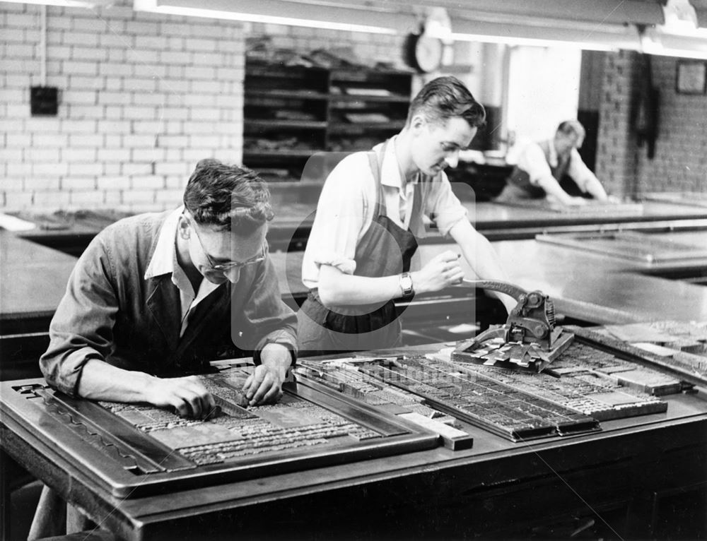 Guardian Journal Pages being made up, Nottingham, c 1961