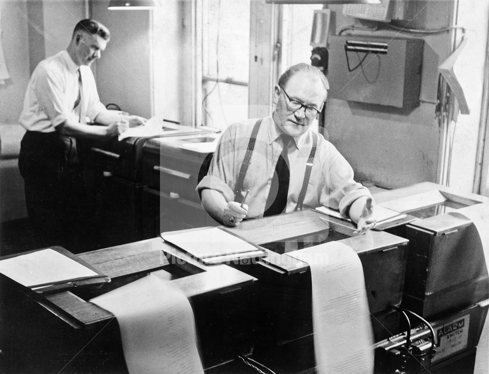 Guardian Journal Teleprinter Receiving Reports, Nottingham, c 1961