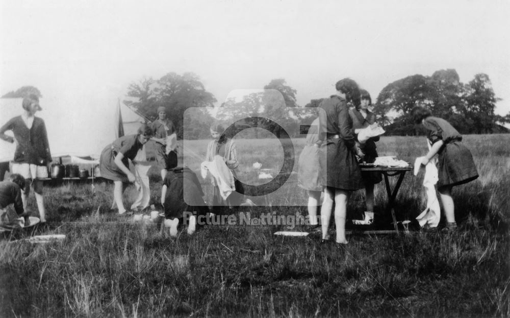 Juniors from the 44th Nottingham (Leenside) Company, Camp at Cabin Hill, Clumber Park, 1930