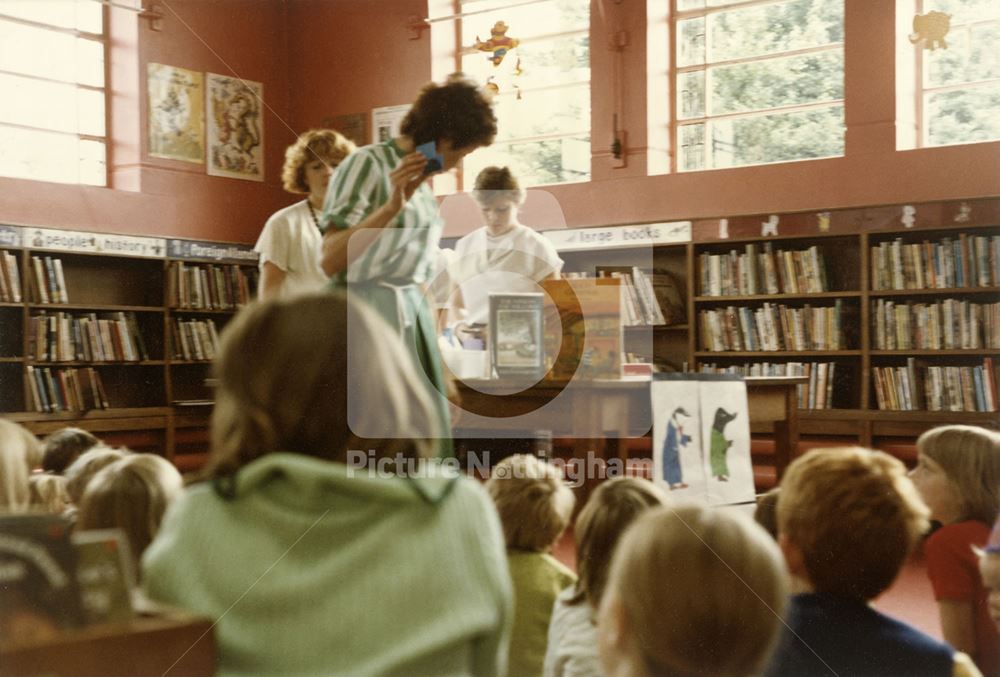 Children's summer activities, Branch Library Interior, Nuthall Road, Aspley, 1983