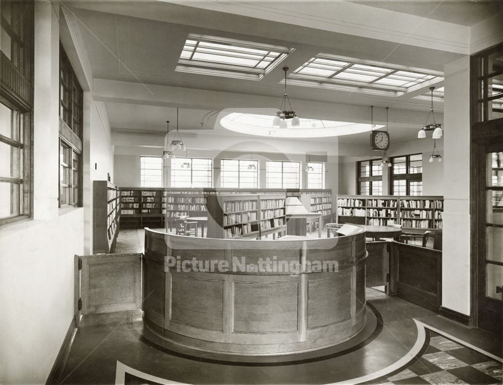 Branch Library Interior, Nuthall Road, Aspley, 1937