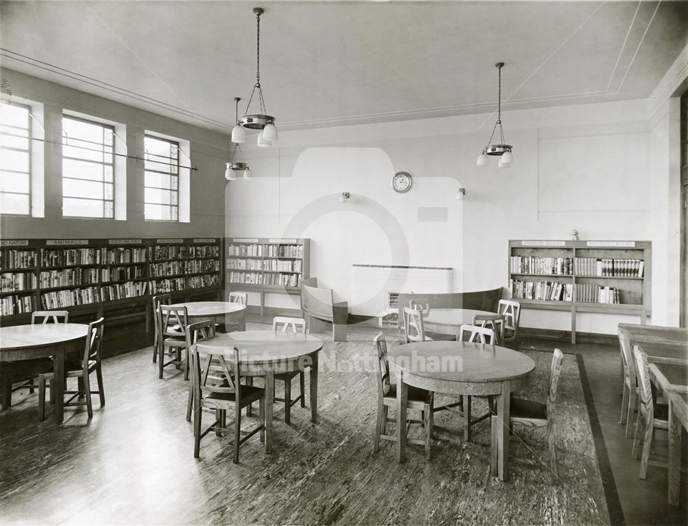 Branch Library Interior, Nuthall Road, Aspley, 1937