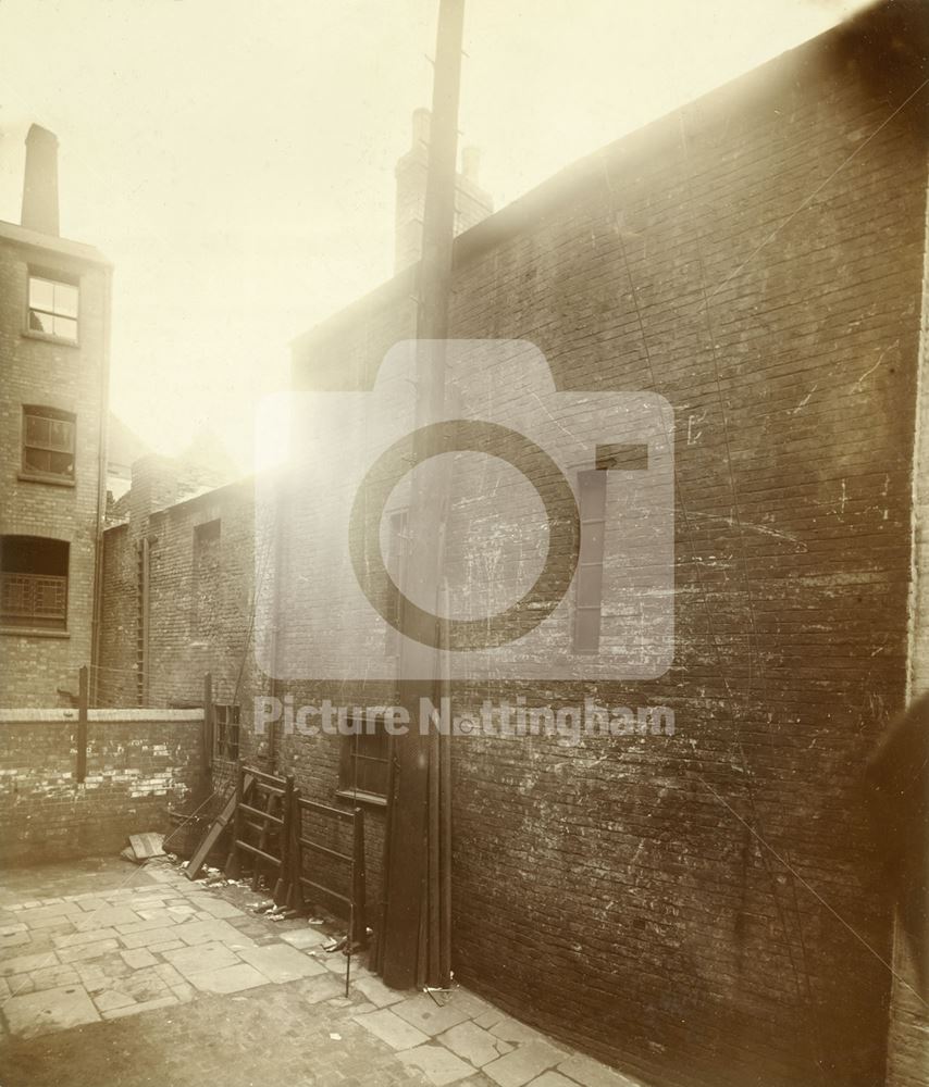 Swann's Yard, from rear of 17 Long Row East, Nottingham, c 1912