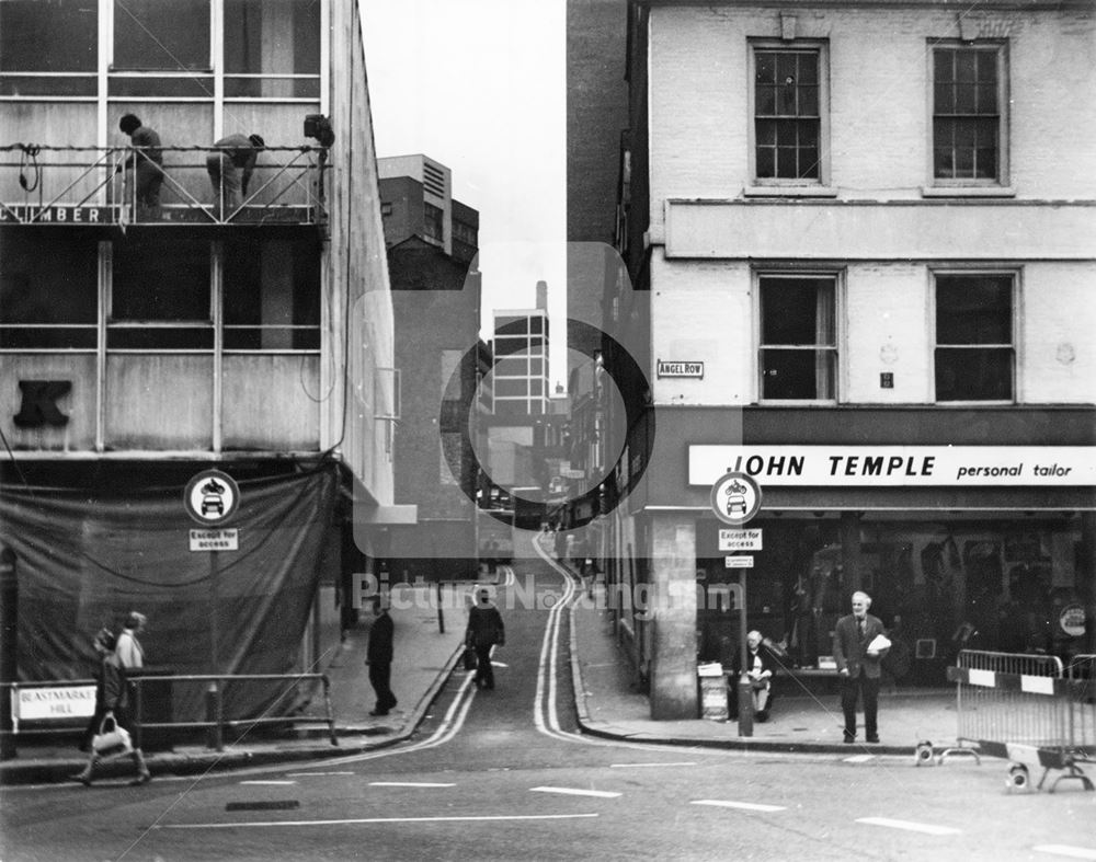 St James's Street from Angel Row, Nottingham, 1973