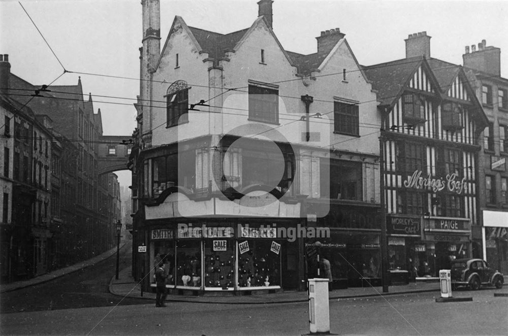 Wheeler Gate towards Hounds Gate, Nottingham, c 1950