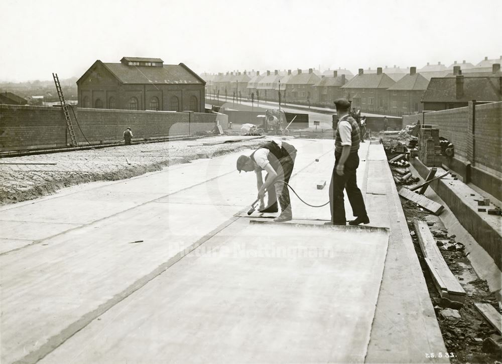 Development of Western Boulevard (ring road), Whitemoor, Nottingham, 1933