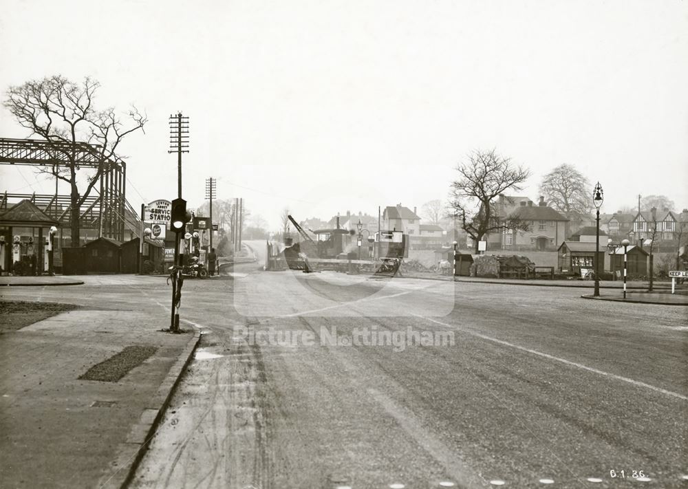 Tottle Brook Bridge widening, Derby Road, Lenton Abbey, Nottingham, 1936