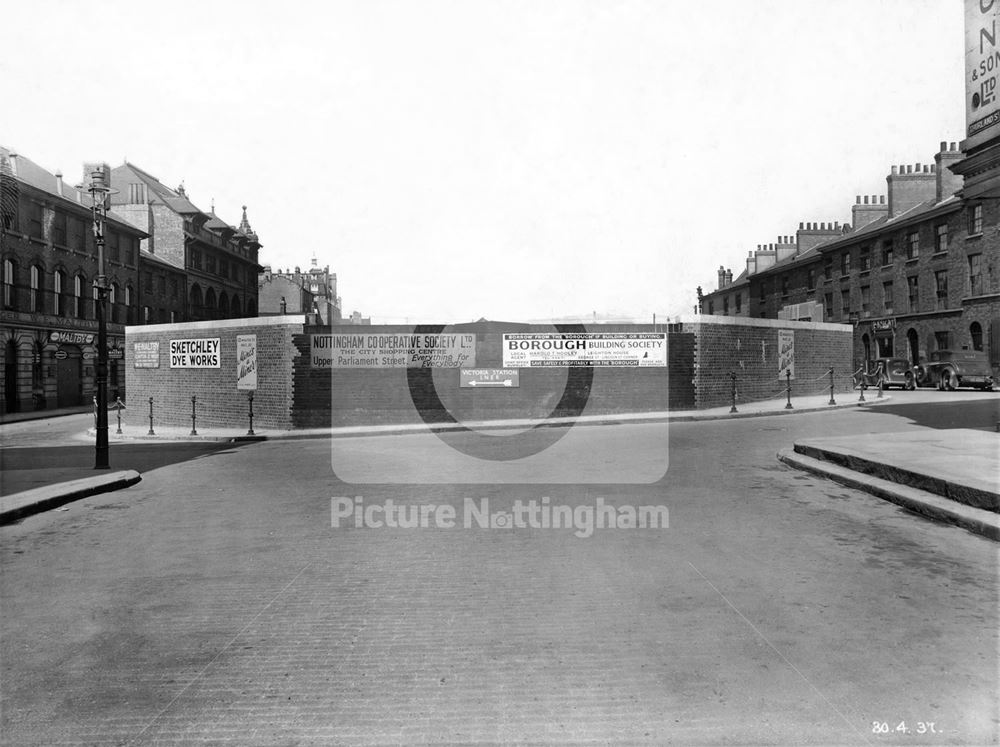 Railway Cutting Wall, Lincoln Street, Nottingham, 1937