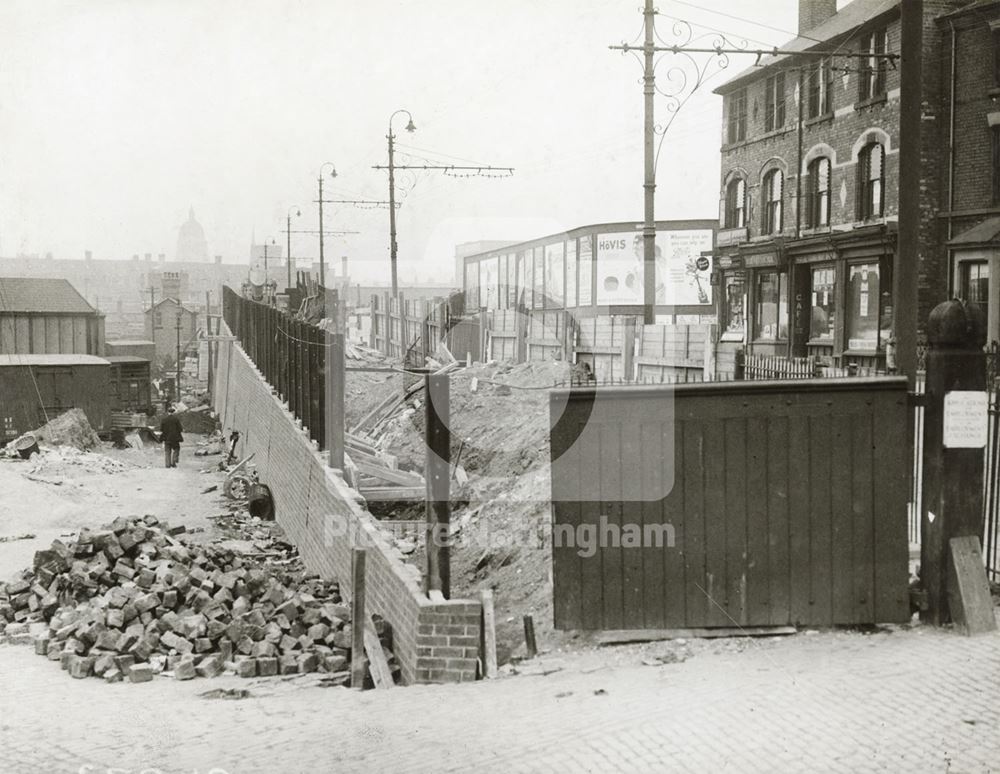 The LMS Railway Bridge During Widening, Wilford Road, Nottingham, 1939