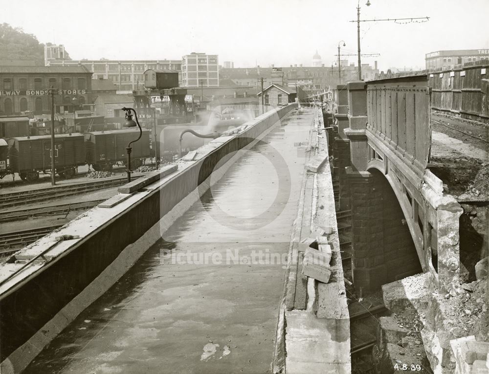 The LMS Railway Bridge During Widening, Wilford Road, Nottingham, 1939