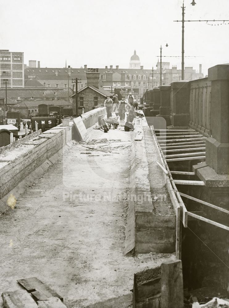 The LMS Railway Bridge During Widening, Wilford Road, Nottingham, 1939