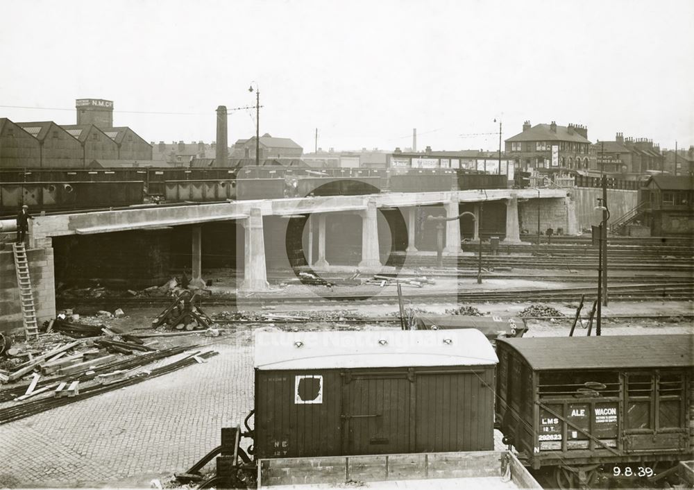 The LMS Railway Bridge During Widening, Wilford Road, Nottingham, 1939