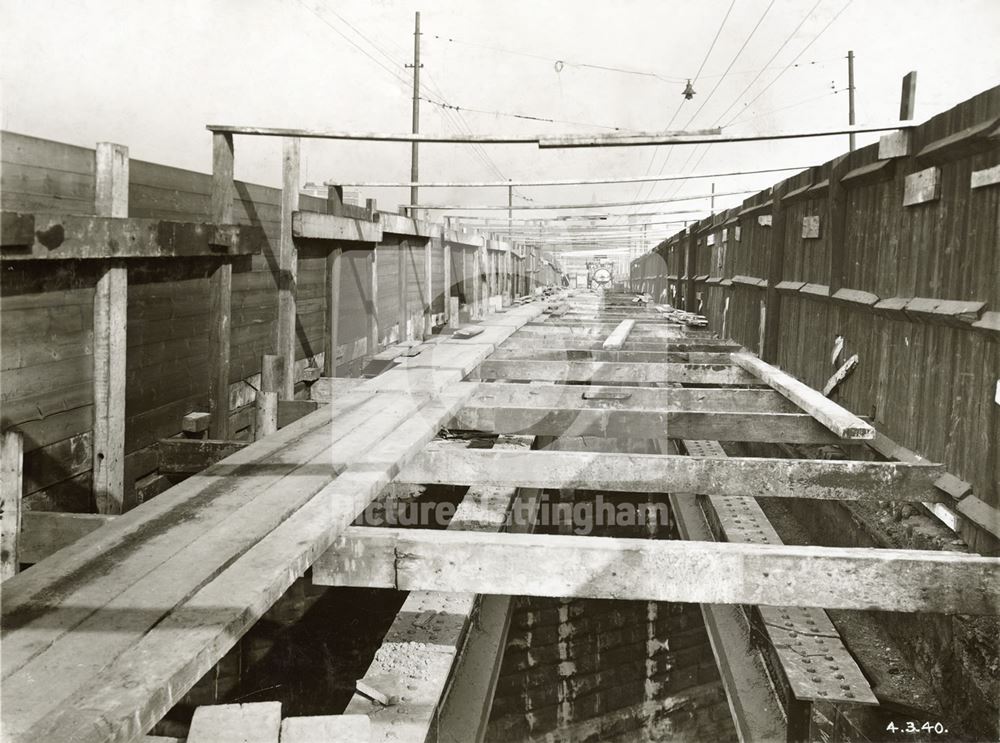 The LMS Railway Bridge During Widening, Wilford Road, Nottingham, 1940