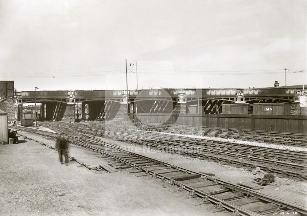 The LMS Railway Bridge During Widening, Wilford Road, Nottingham, 1940