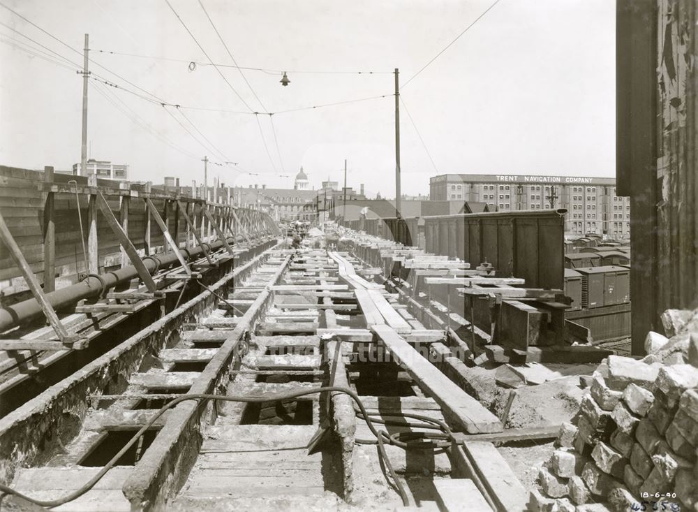 The LMS Railway Bridge During Widening, Wilford Road, Nottingham, 1940