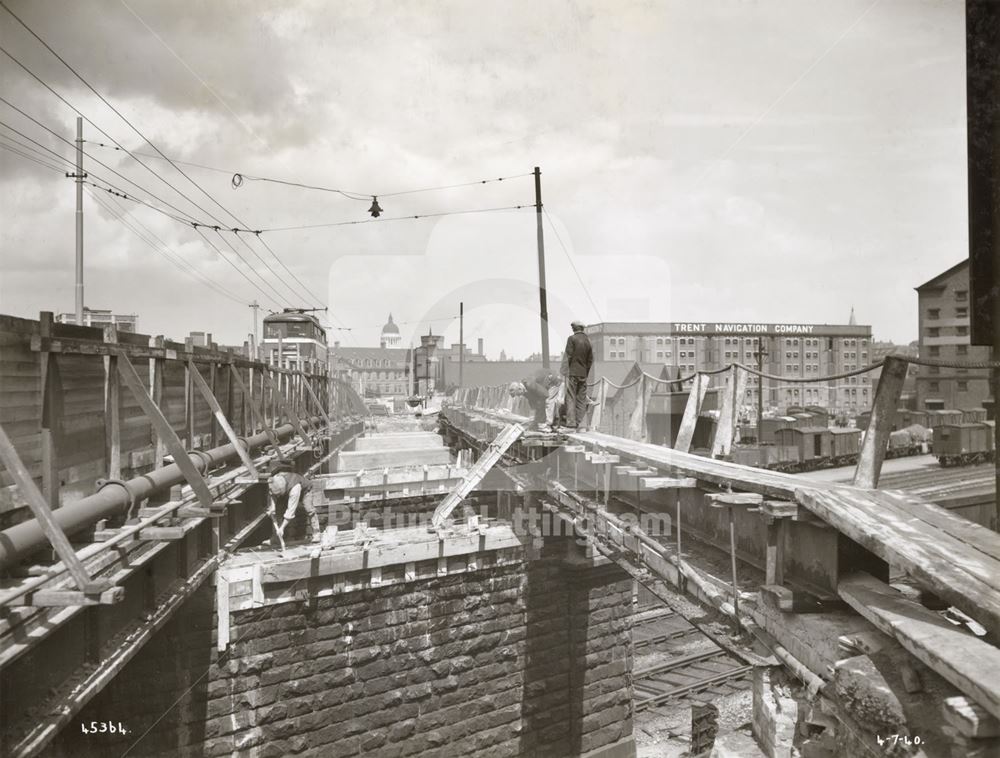 The LMS Railway Bridge During Widening, Wilford Road, Nottingham, 1940