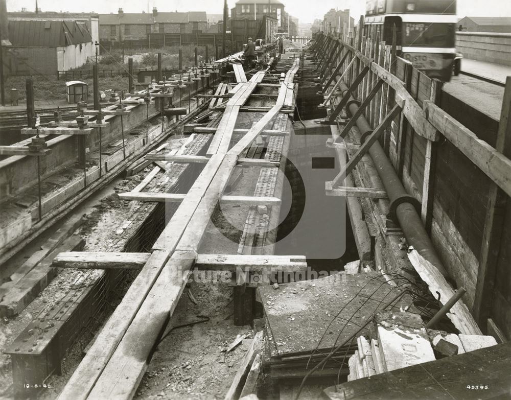 The LMS Railway Bridge During Widening, Wilford Road, Nottingham, 1940