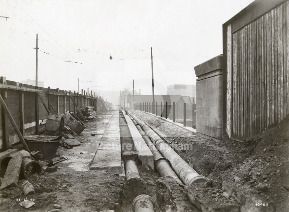 The LMS Railway Bridge During Widening, Wilford Road, Nottingham, 1940