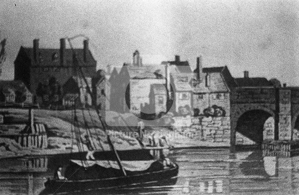 North Embankment of Trent Bridge, Meadows, Nottingham, c 1830's