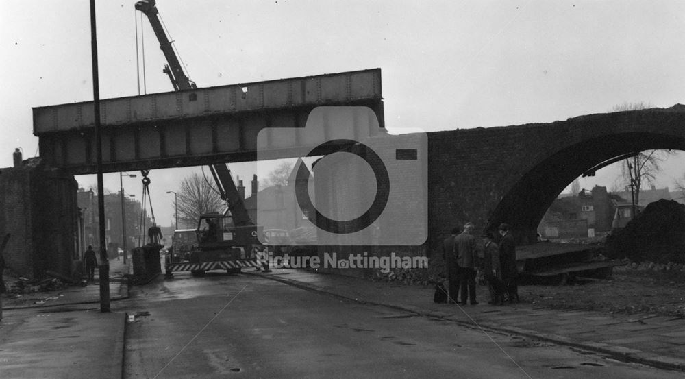 LNER Bridge Demolition, Meadows, Nottingham, c 1975