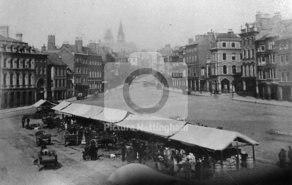 Market Place, Nottingham, 1880s