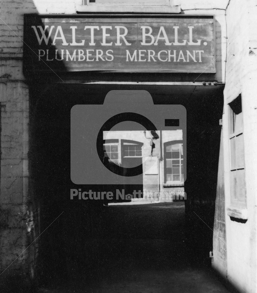 Entrance to Walter Ball's, Long Row, Nottingham, c 1960s ?