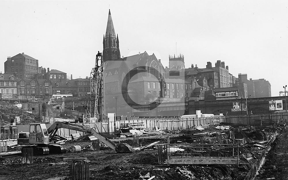 Building Middle Hill, Broad Marsh, Nottingham, 1971