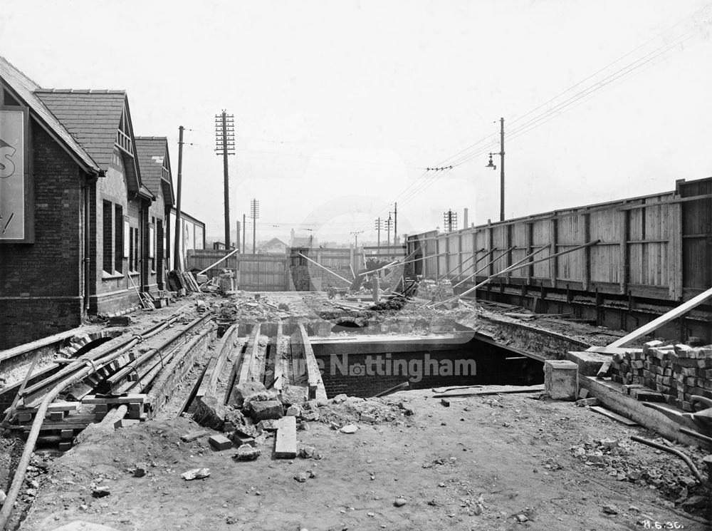 The LMS Railway Bridge widening, Wollaton Road, Radford, Nottingham, 1936