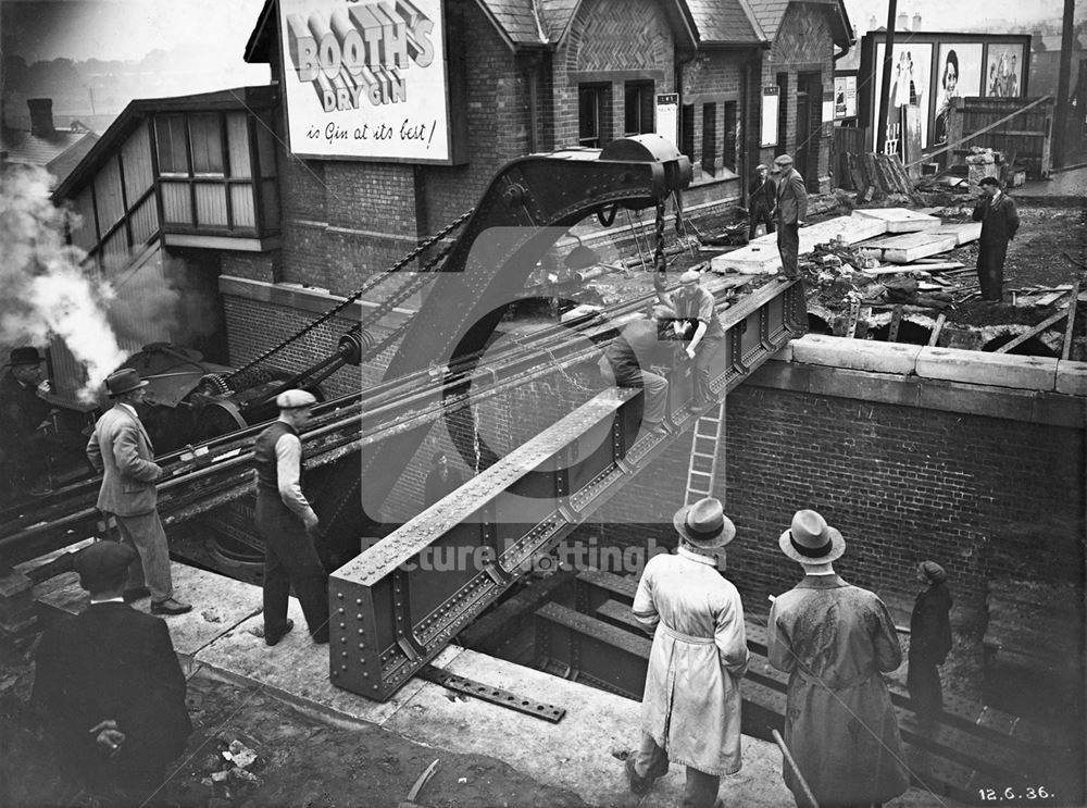 The LMS Railway Bridge widening, Wollaton Road, Radford, Nottingham, 1936