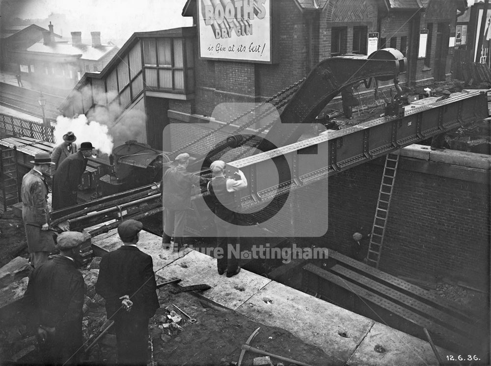 The LMS Railway Bridge widening, Wollaton Road, Radford, Nottingham, 1936