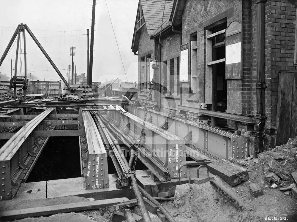 The LMS Railway Bridge widening, Wollaton Road, Radford, Nottingham, 1936