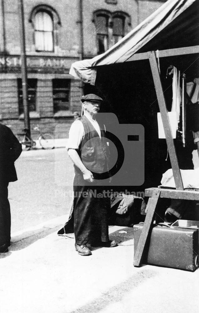 Mr Savage, Market Place, Bulwell, c 1948