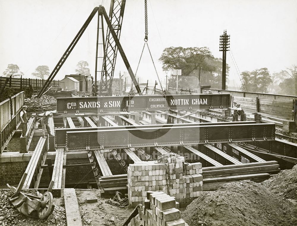 The LNE Railway Bridge widening, Perry Road, Basford, Nottingham, 1927