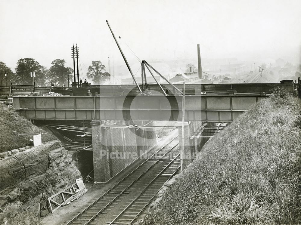 The LNE Railway Bridge widening, Perry Road, Basford, Nottingham, 1927