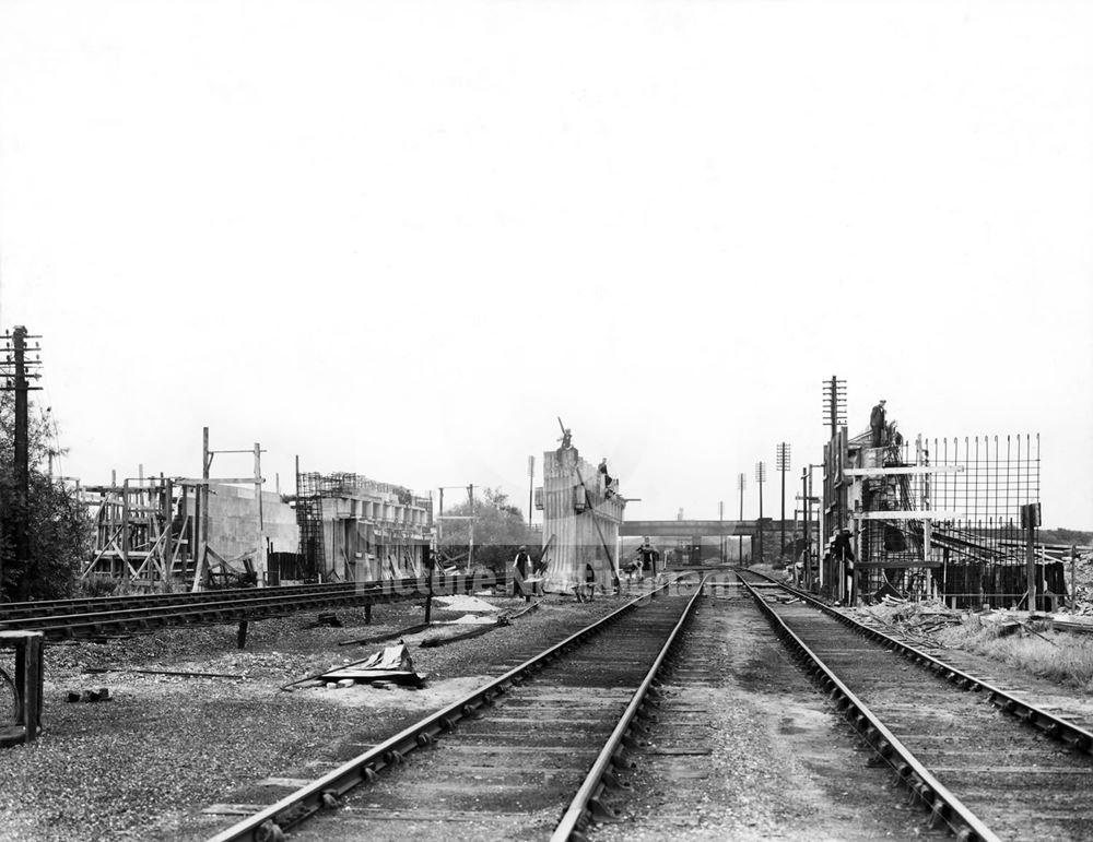 Moor Bridge construction, Bulwell, Nottingham, 1938