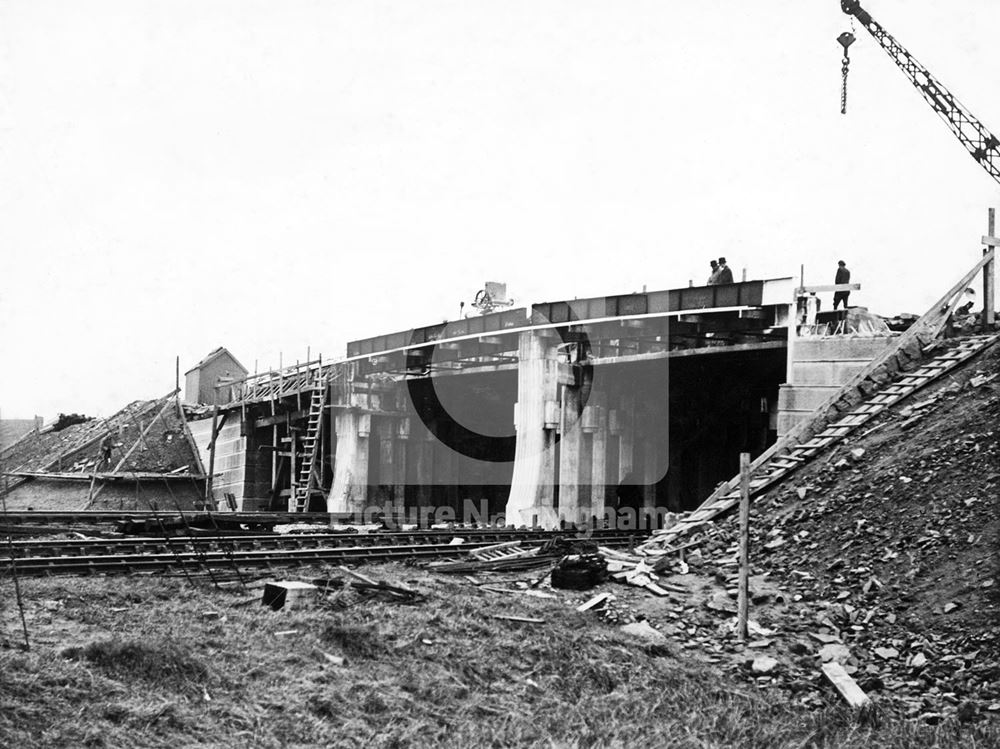 Moor Bridge construction, Bulwell, Nottingham, 1938