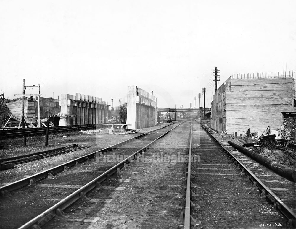 Moor Bridge construction, Bulwell, Nottingham, 1938