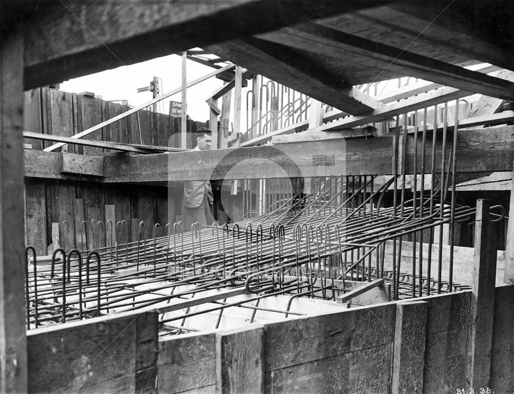 Moor Bridge construction, Bulwell, Nottingham, 1938