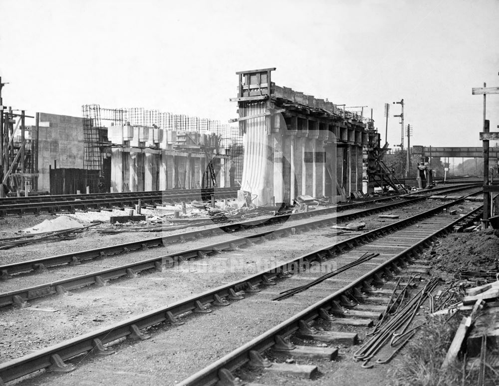 Moor Bridge construction, Bulwell, Nottingham, 1938