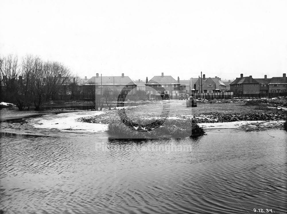 Moor Bridge - construction of embankments, Bulwell, Nottingham, 1937