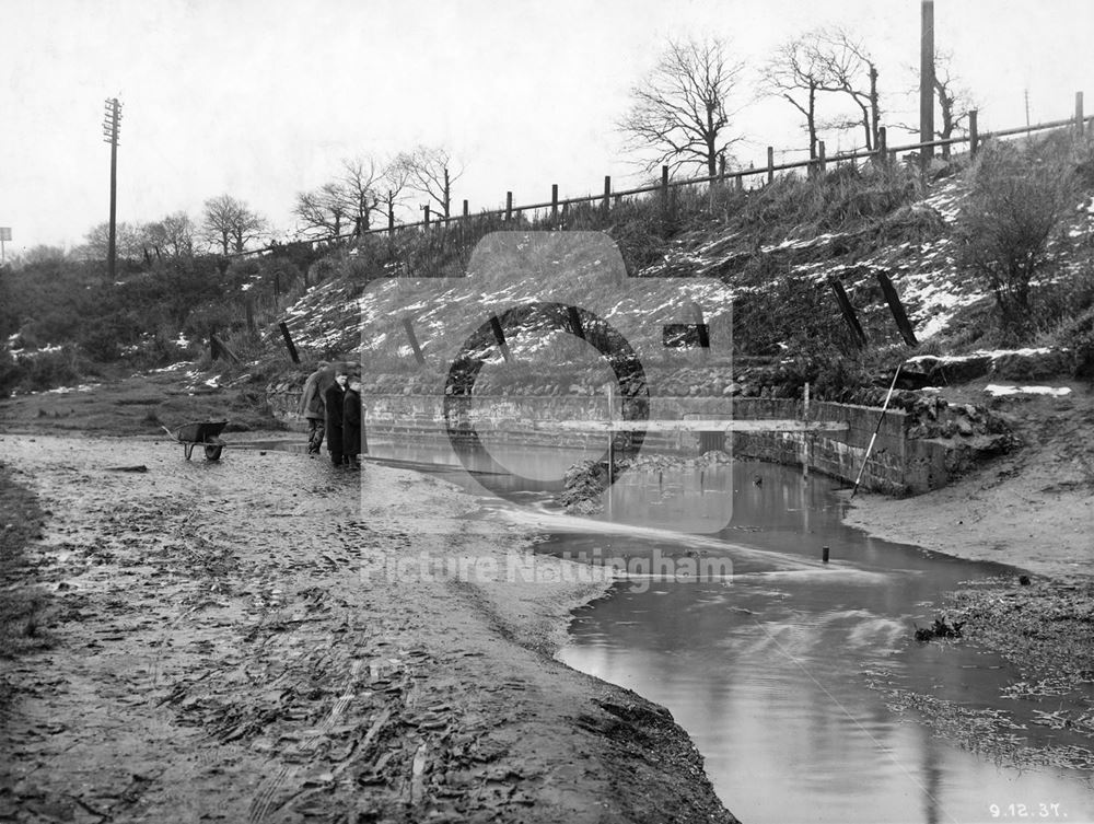 Moor Bridge construction, Bulwell, Nottingham, 1937