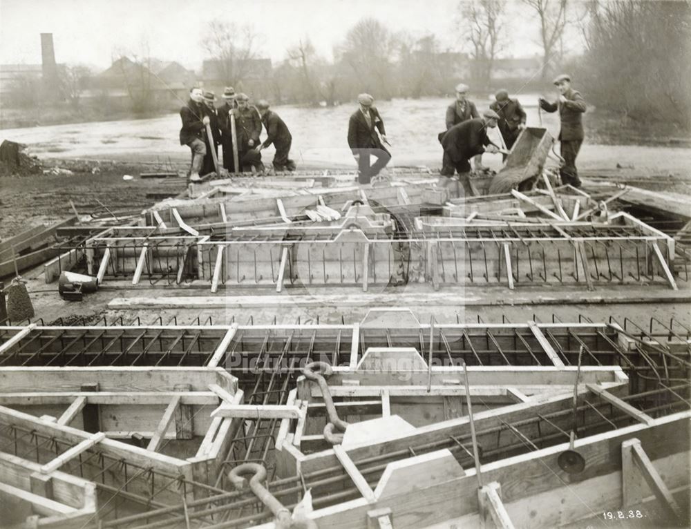 Moor Bridge construction, Bulwell, Nottingham, 1938